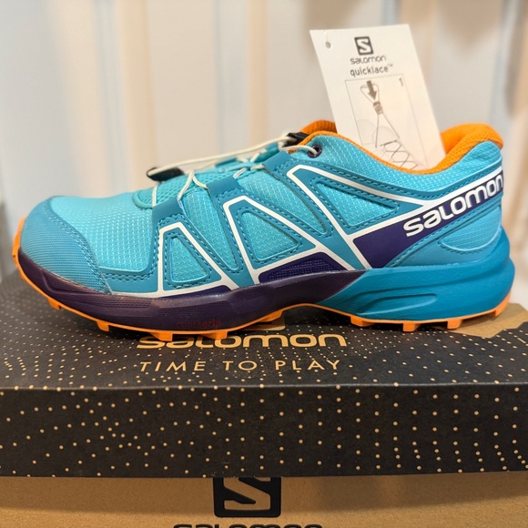 Salomon Kids' SpeedCross J Blue/Curacao/Acai/Bird of Paradise - Picture 2 of 5